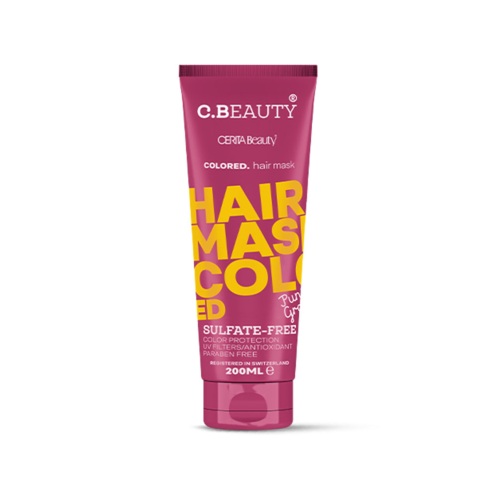 تصویر ماسک مو سولفات فری سی بیوتی سریتا مناسب موهای رنگ شده 200 میل